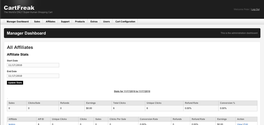 CartFreak Affiliate Section Screen Shot