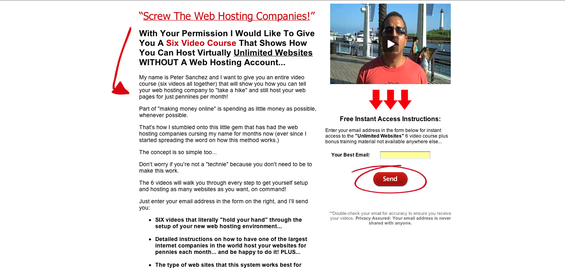 Unlimited Websites landing page