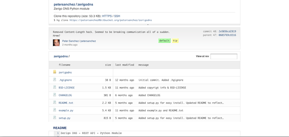 ZerigoDNS bitbucket page