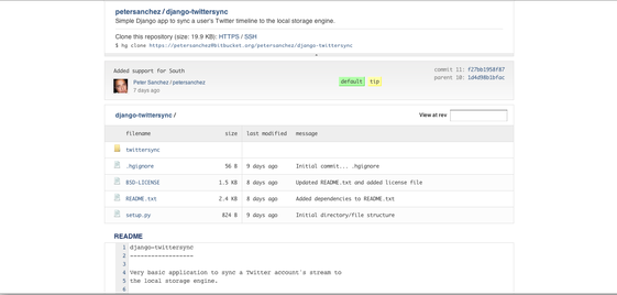Django-TwitterSync bitbucket page
